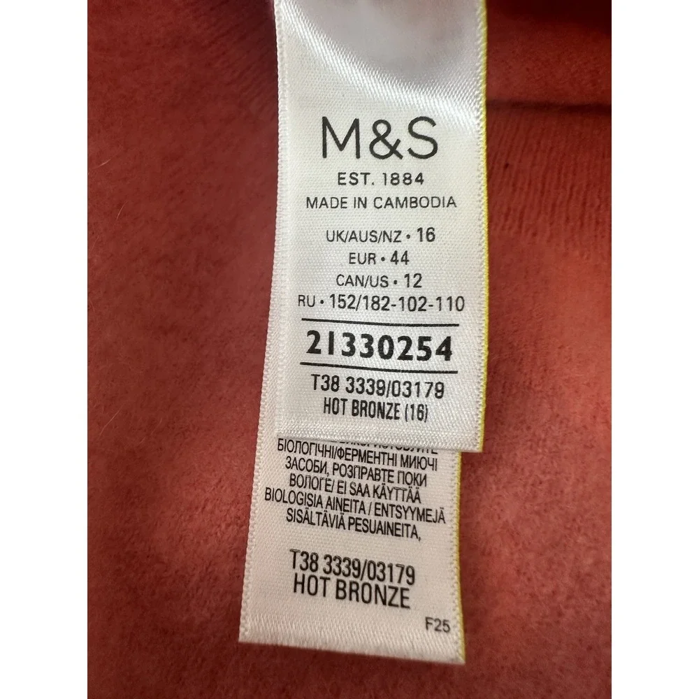 M&S AUTOGRAPH Top‎ Women 16 Medium 100% Cashmere Short Sleeve Knitted Corpcore - Picture 8 of 10